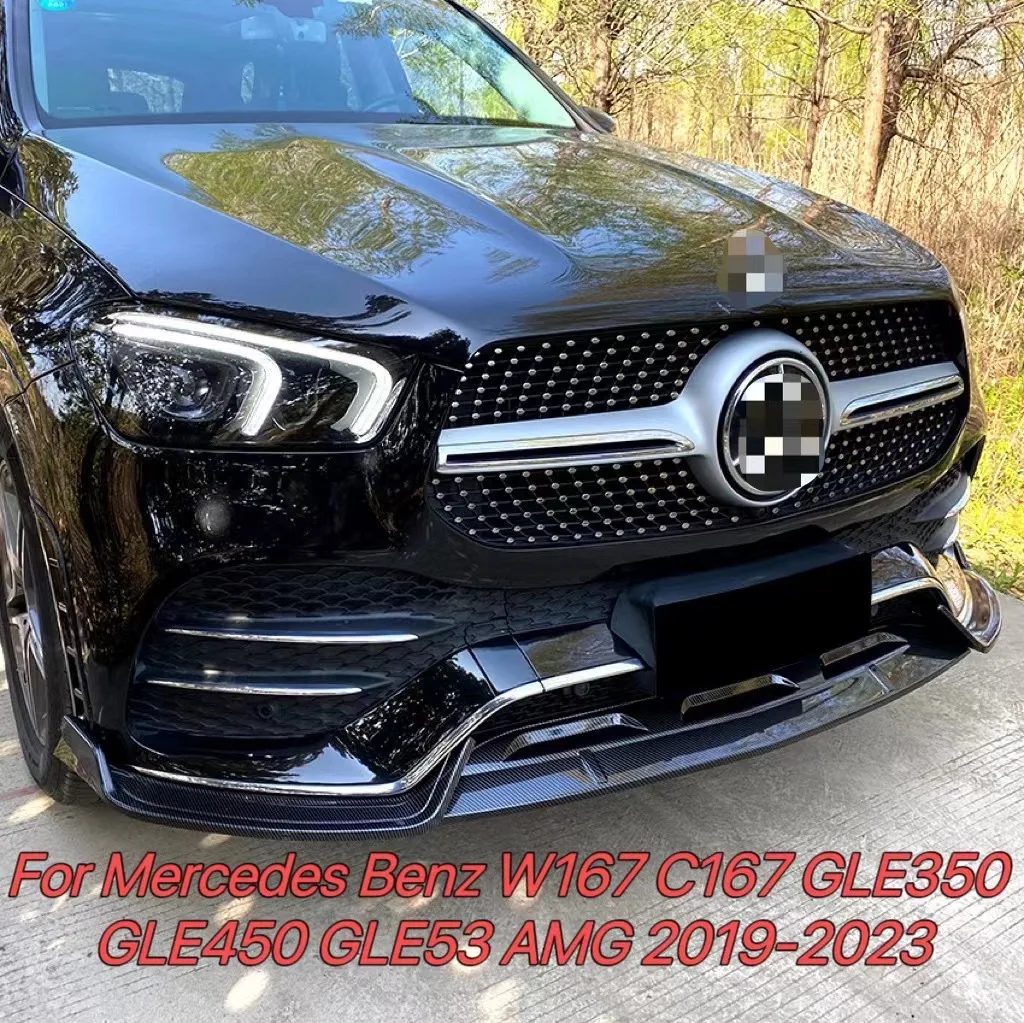 For Mercedes Benz GLE Class W167 C167 GLE350 GLE450 GLE53 AMG 2019-2023 Front Bumper Splitter Lip Spoiler Diffuser Body Kit