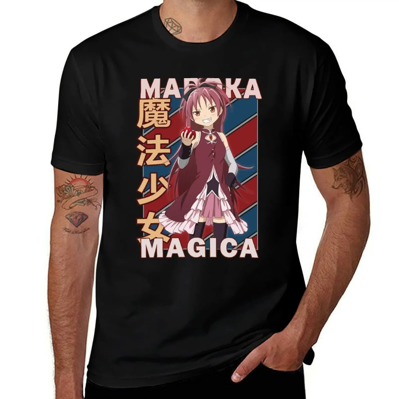 

Madoka Magica t Stripe t Kyouko with T-Shirt prints Vintage Design shirts Sakura shirts men for man