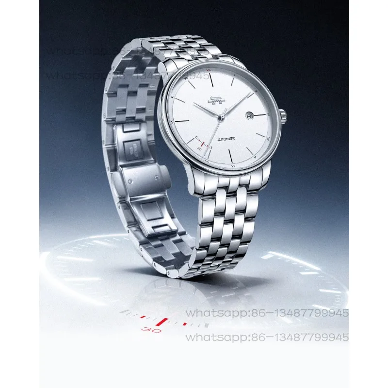 WW-Beijing Automatic Mechanical Watch Business Steel Belt Waterproof Transparent White Disc Watch