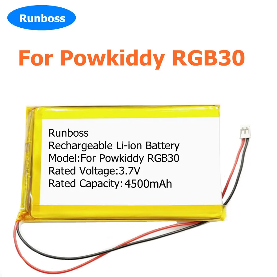 New 3.7V 4500mAh 1.25mm 2pin plug Li-Ploymer Battery For Powkiddy RGB30 Open Source Handheld Game Console Replacement Batteries