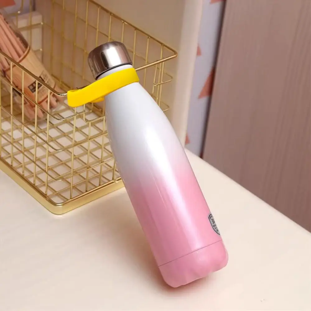 37mm Caliber Bottle Handle Kettle Hanging Buckl Silicone Sport Water Bottle Holder Carrying Rope Vacuum Cup Outdoor Camping Tool