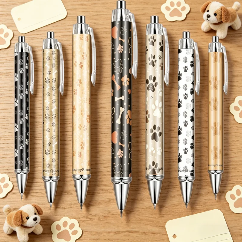 

7/14pcs Paw Series Ballpoint Pen Set, Black Ink, Smooth Writing, Random Styles, Pet Party Gifts, Office Supplies, Gifts for Dog