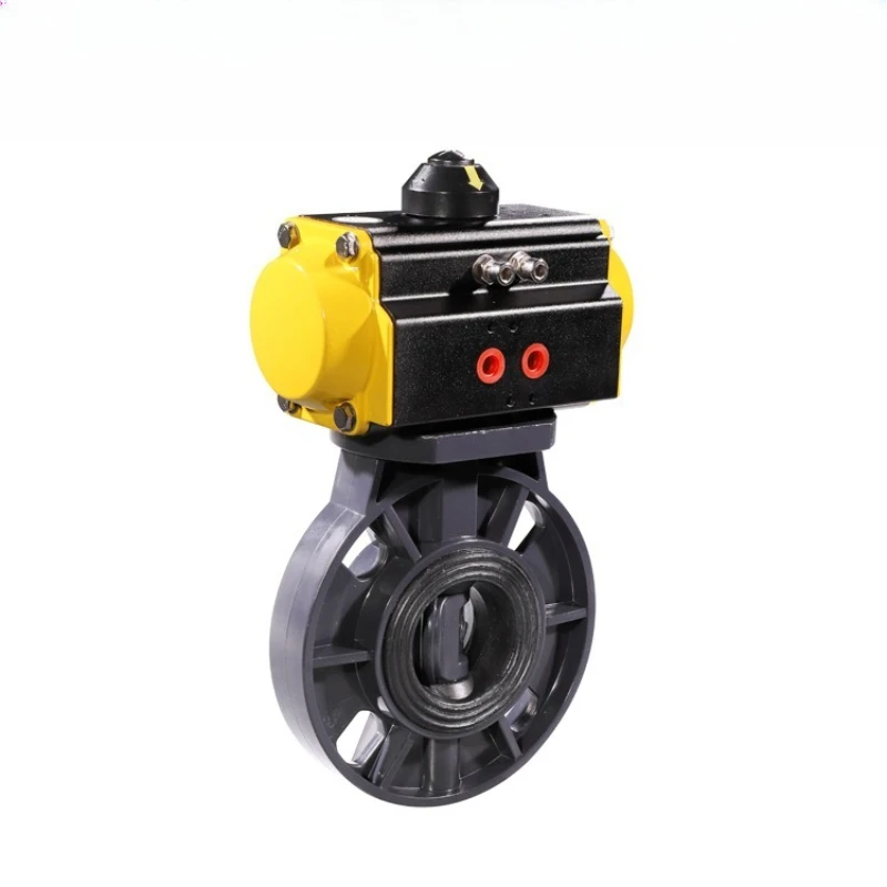 

Pneumatic Wafer UPVC Butterfly Valve Switch Adjustment Strong Acid and Corrosion Resistant Valve PPH/PVDF Plastic Flanged