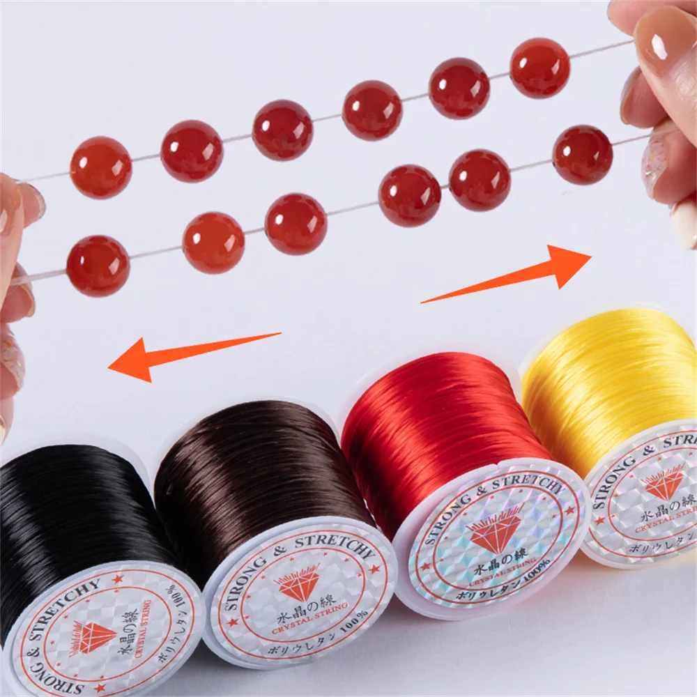 1 Roll/lot 60m Strong Elastic Crystal Beading Cords for Bracelet Necklace Stretch Thread Cord Line String DIY Jewelry Making