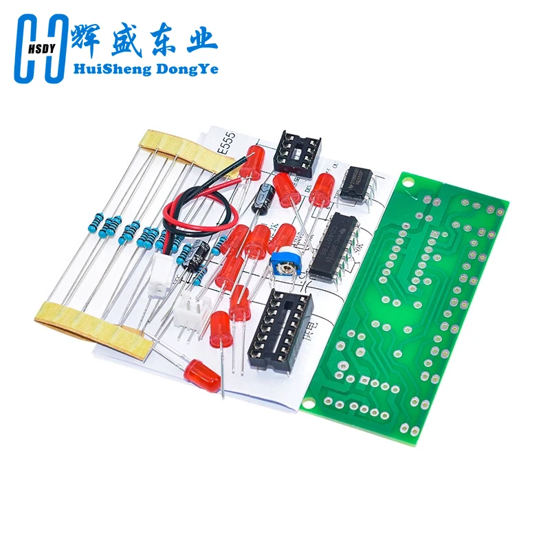 Zestaw do nauki NE555 + CD4017, moduł LED migających świateł, elektroniczny zestaw LSD-10 3-4.5V DIY dla Arduino — zdjęcie produktu 2
