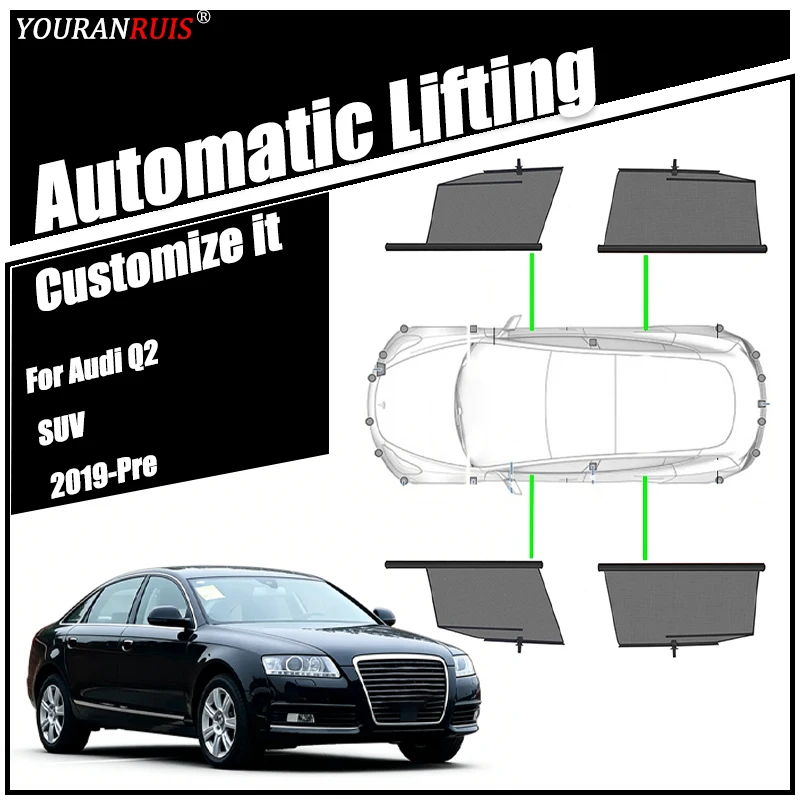

For Audi Q2 SUV 2019-Pre Automatic Retractable Lifting Heat Insulation Protection Privacy Car Windows Sunshade
