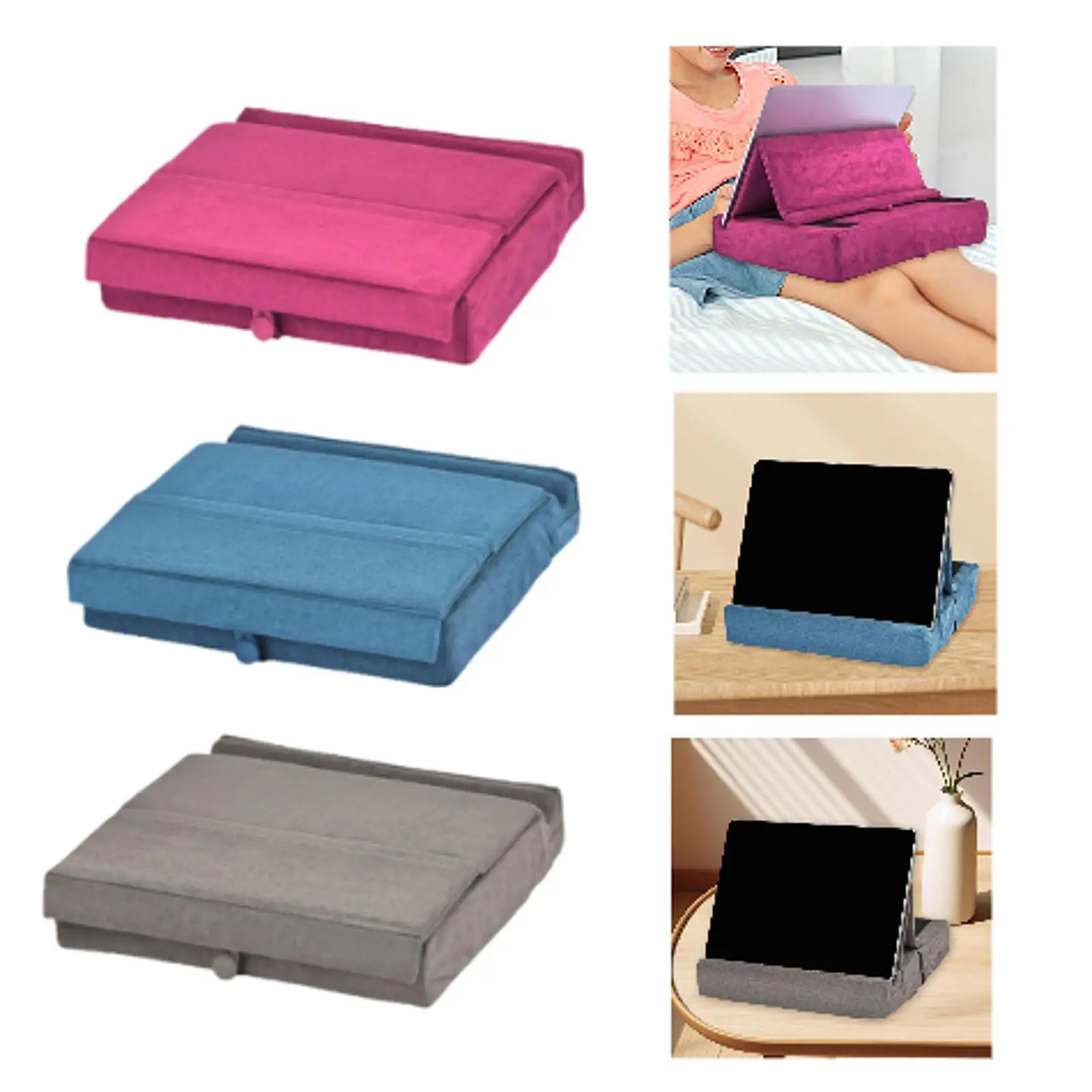 

Tablet Pillow Stand Tablet Soft Pad Dock for 4-13inch Device with Pocket and Pen Mount for Lap Bed and Desk Books
