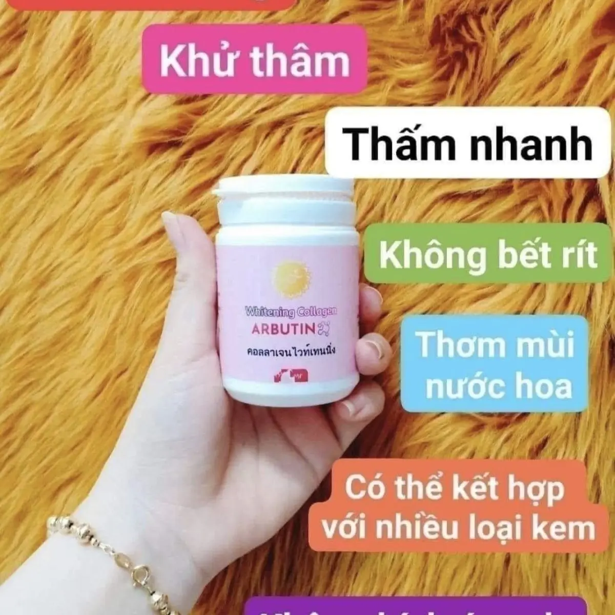 

Vietnamese Kich Trang ARBUTIN Body Lotion 250g Yellow and Pink Color Skin Care Cream