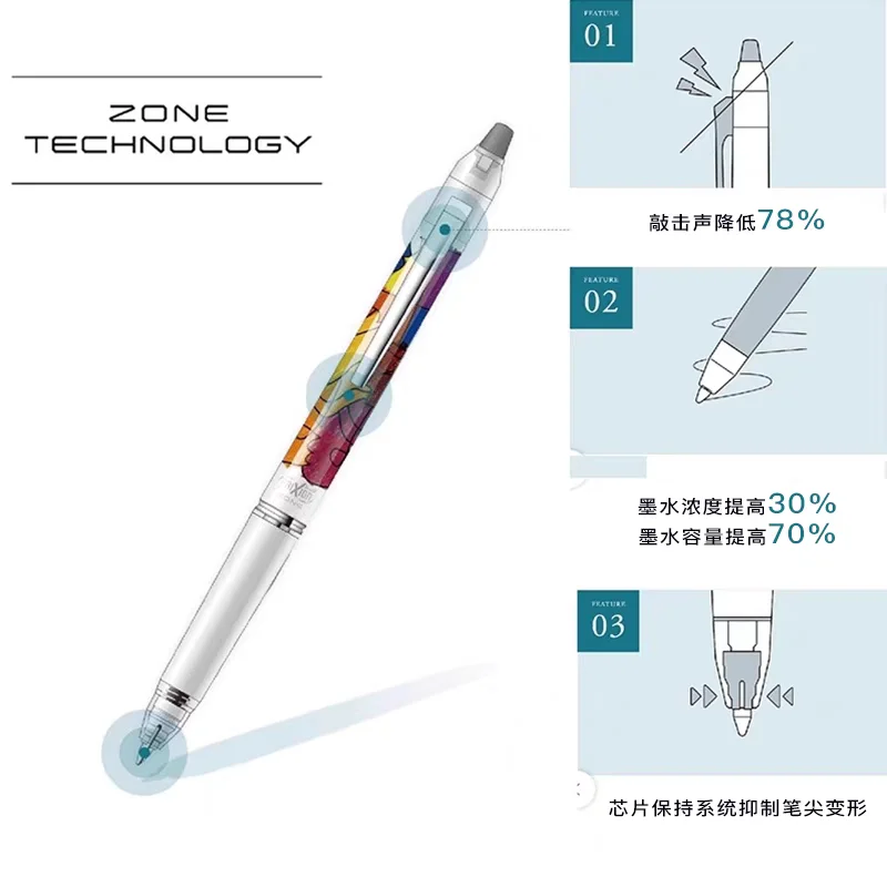 New Style Erasable Gel Pen 0.5mm Frixion Zone HERALBONY Series Upgraded Thick Ink Replaceable Lead Japanese stationery