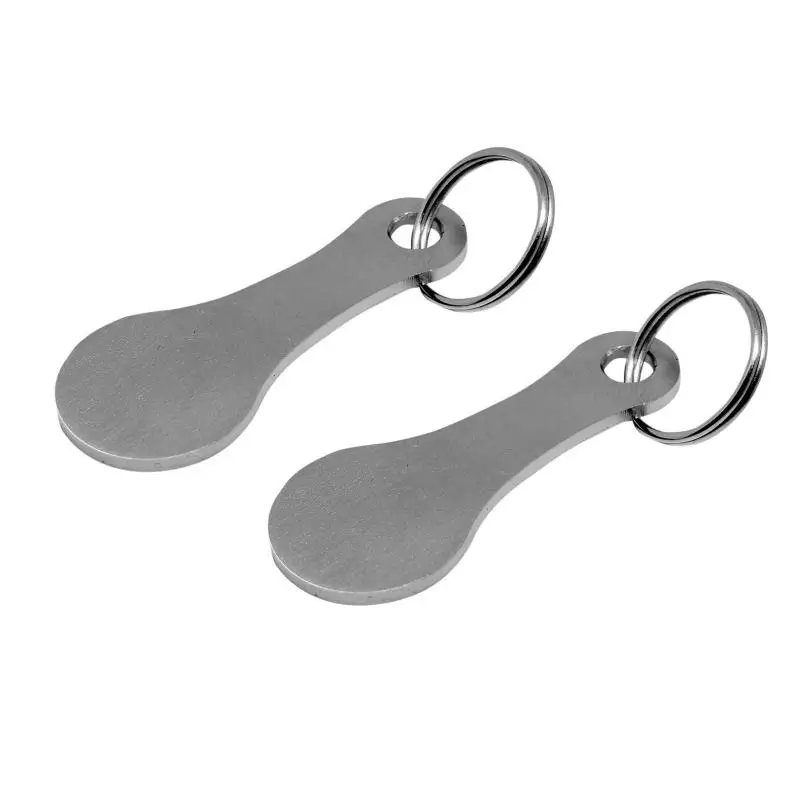 2pcs Metal key ring shopping trolley tokens Metal key ring beer bottle opener room decoration