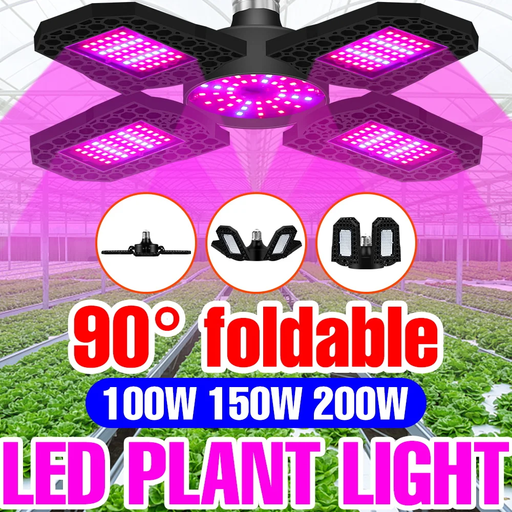 

200W LED Plant Grow Bulb Full Spectrum E27/E26 Greenhouse Tent Hydroponics Cultivation Lamp Indoor Flowers Fruits Vegs Lighting