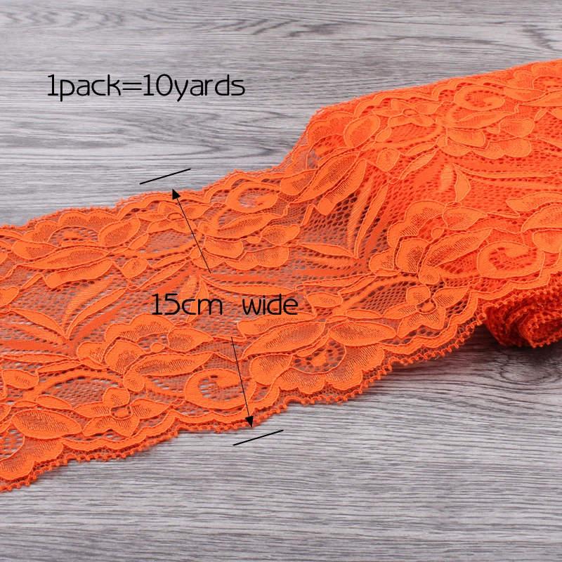 MASOKAN 1pack=10yards 15cm wide Tulle Lace Trim Lace Ribbon for Ornaments Elastic Lace Stretch for Baby Girls Hair Accessories