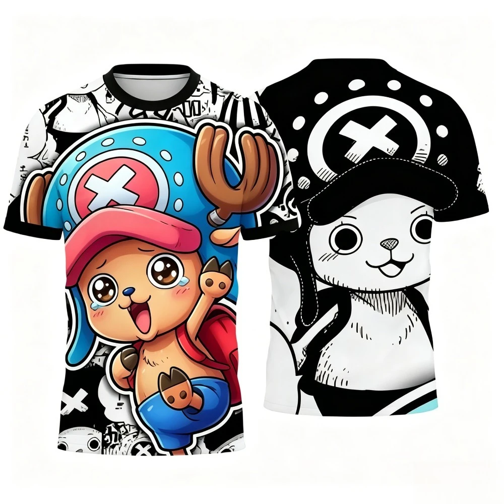 Bandai 2026 Summer Tony Chopper Printed T-shirt Breathable Quick Drying Sports Short Sleeve Top