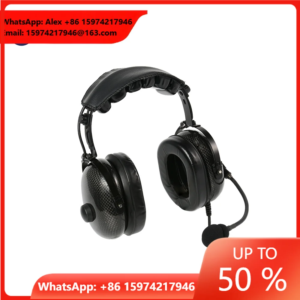 Super Light Dynamic Carbon Fiber Headphone Noise Cancelling PNR Pilot Aviation Headset NRR 28dB IPX4 Waterproof Professional Use