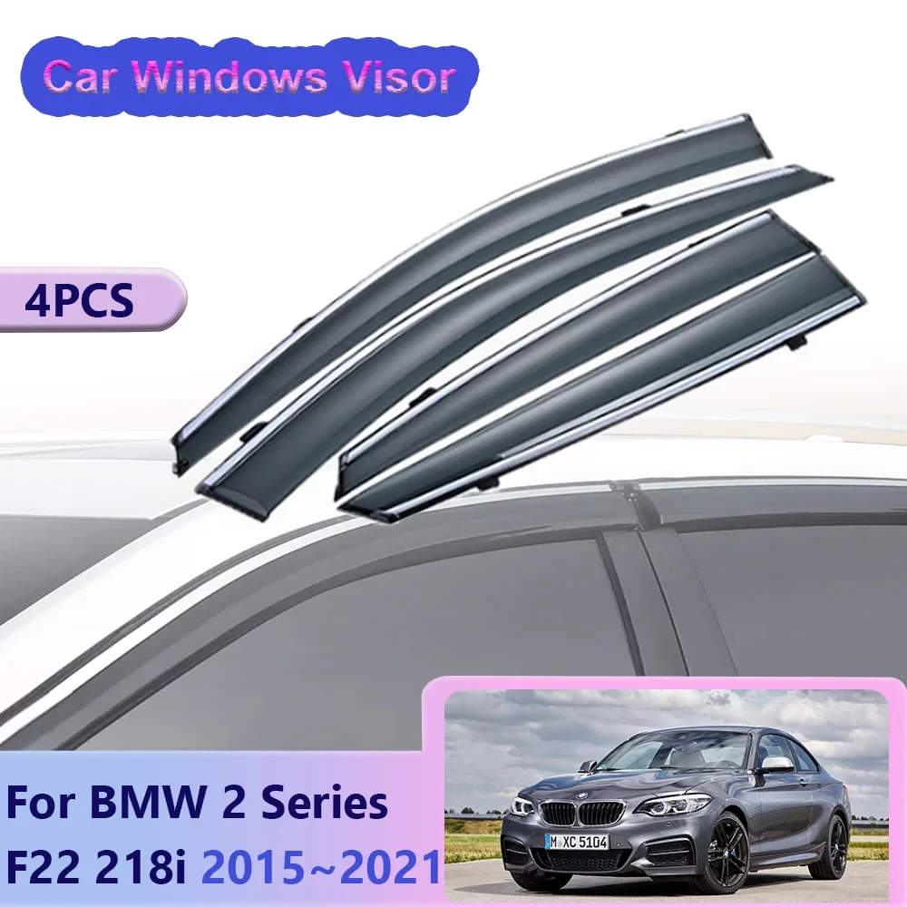 Window Visor for BMW 2 Series F22 218i 2015~2021 Car Awning Shelter Sun Rain Guard Deflector Side Vent Smoke Exterior Accessorie