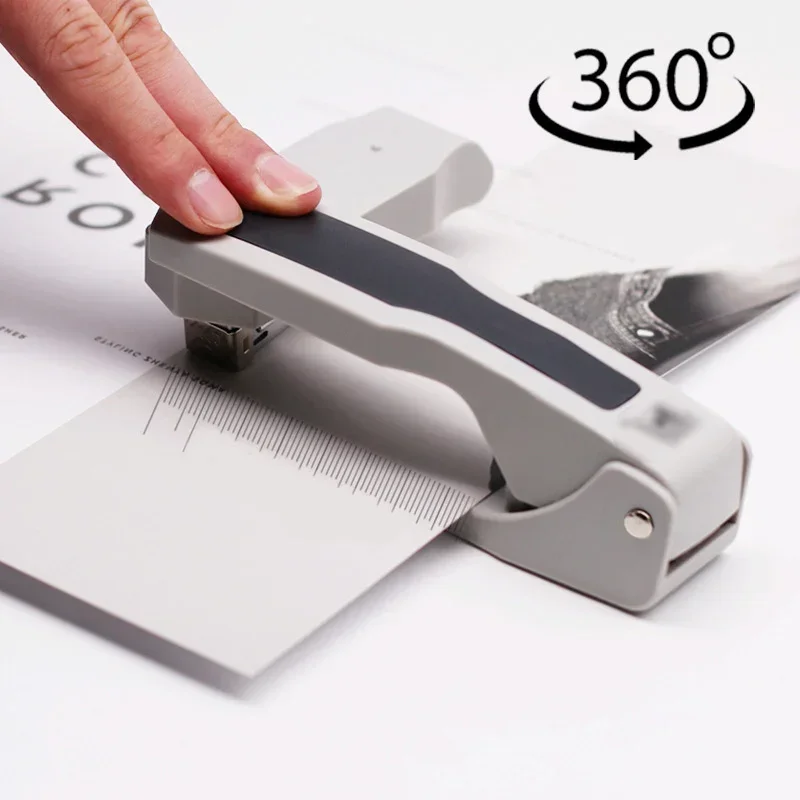 360 Degree Rotary Manual Stapler Portable School Student Test Paper Binding Machine Business Office File Staplers Stationery