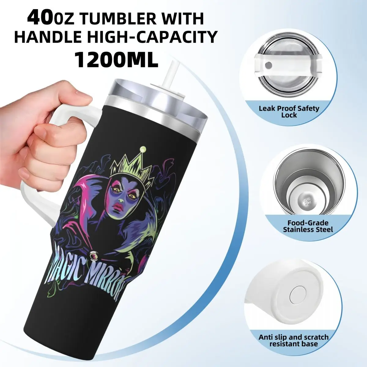 Villains Cartoon Tumbler Cold and Hot Water Bottle Portable Stainless Steel Thermal Mug Custom Travelist Car Mugs