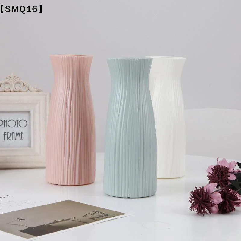 Plastic Dried Flower Vase With Minimalist Geometric Plastic Flower Pot Living Room Small And Fresh Flower Arrangement Decor【SMQ】