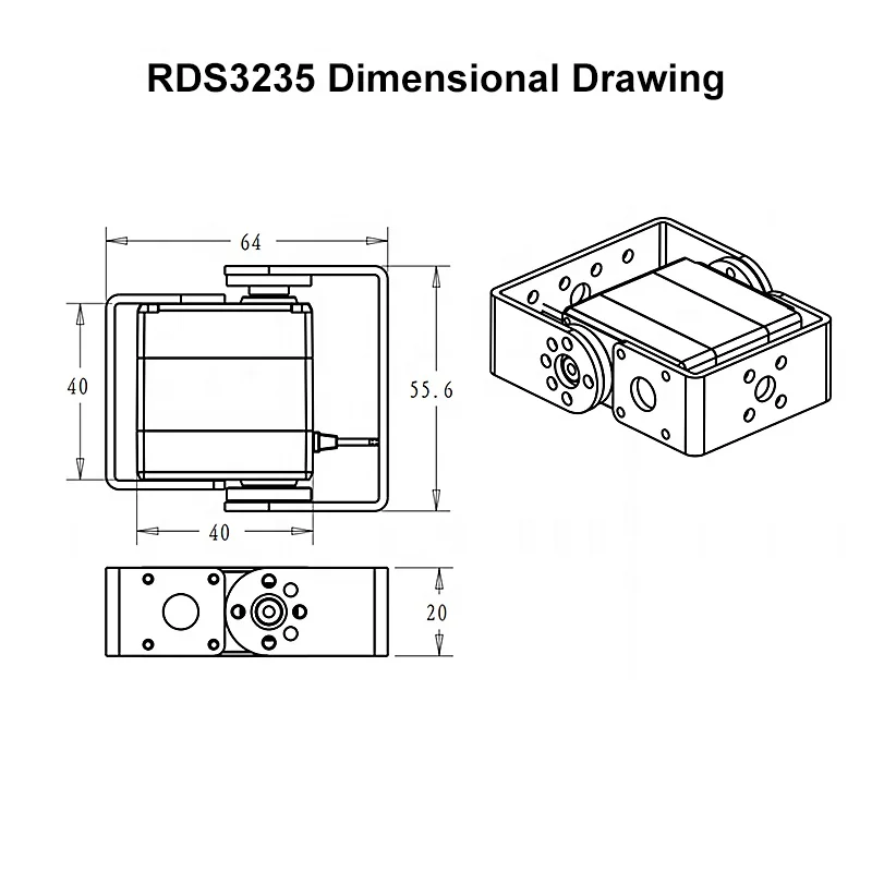 45KG Aluminium Case Robotic Servo RDS3245 Waterdichte Digitale Coreless Reductiemotoren voor RC Auto Vrachtwagen Crawler Robot