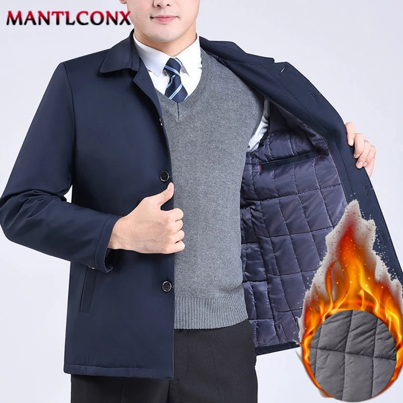 

Мужская зимняя куртка с подкладкой, утепленная теплая ветровка, мужское зимнее пальто, повседневные деловые пиджаки, роскошная осенняя верхняя одежда для мужчин