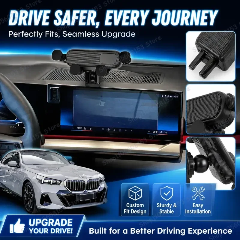 For BMW 5 Series i5 2024 2025 G60 Car Phone Mount for Navigation GPS Dashboard Holder Adjustable Auto Smartphone Stand