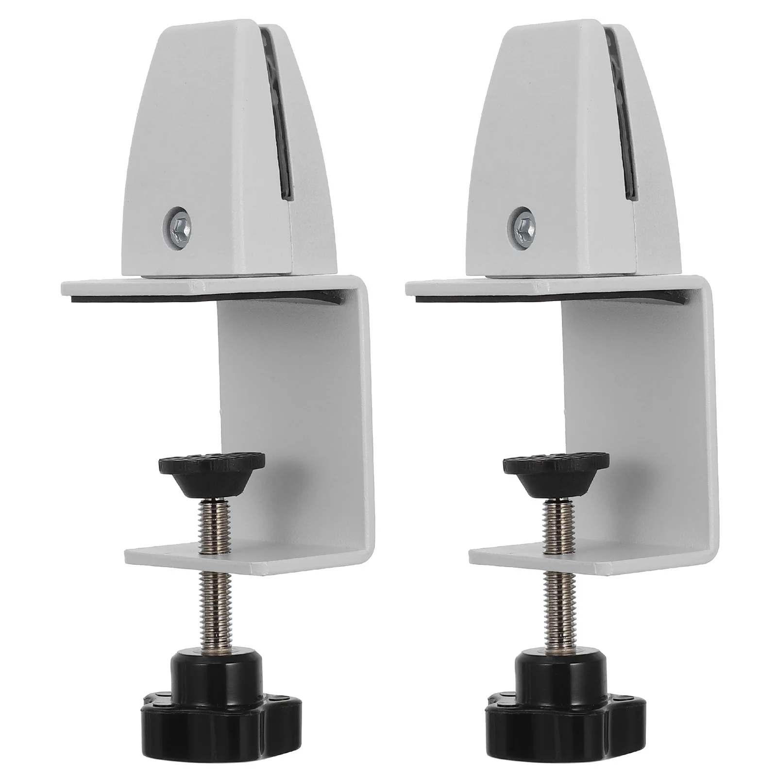 2Pcs Desktop Divider Clamp Thickened Aluminum Alloy Wear Resistant Rust Proof Adjustable Hole Free Installation for Office Home