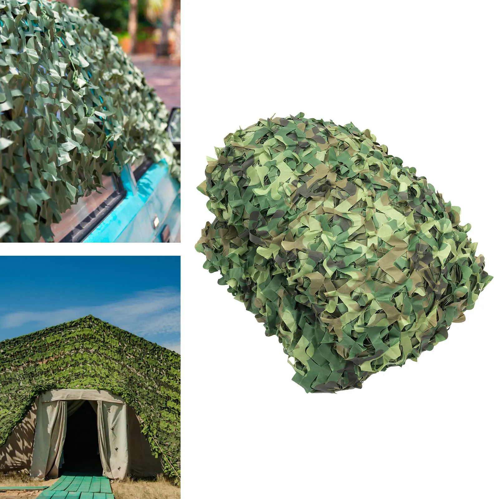 Camouflage Net 8x8m 210D Oxford Polyester Woodland Waterproof Foldable Hunting Camping Military Camo Outdoor Net