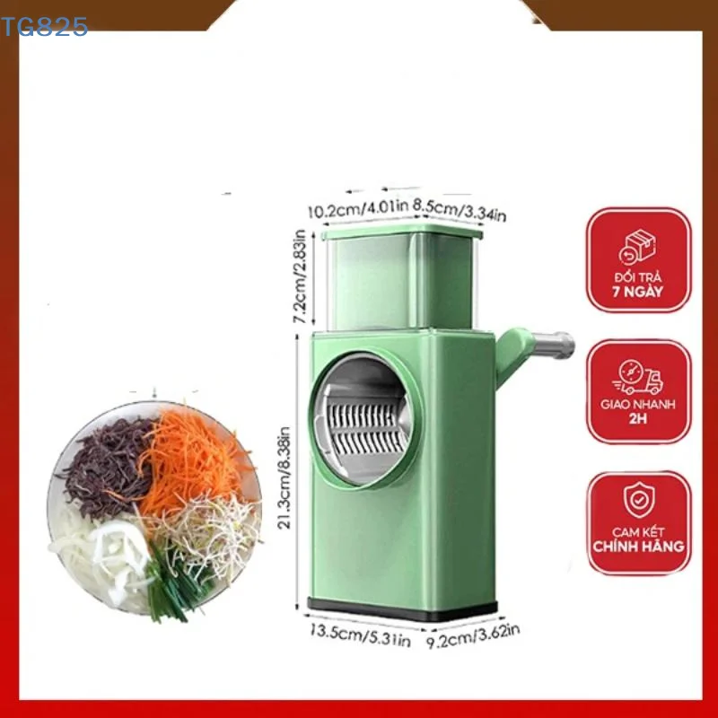 【AN】【AN】Multifunction Vegetable Cutter With Stainless Steel Panel Hand Crank Design For Home Kitchen Meal Prep Vegetable Slicing