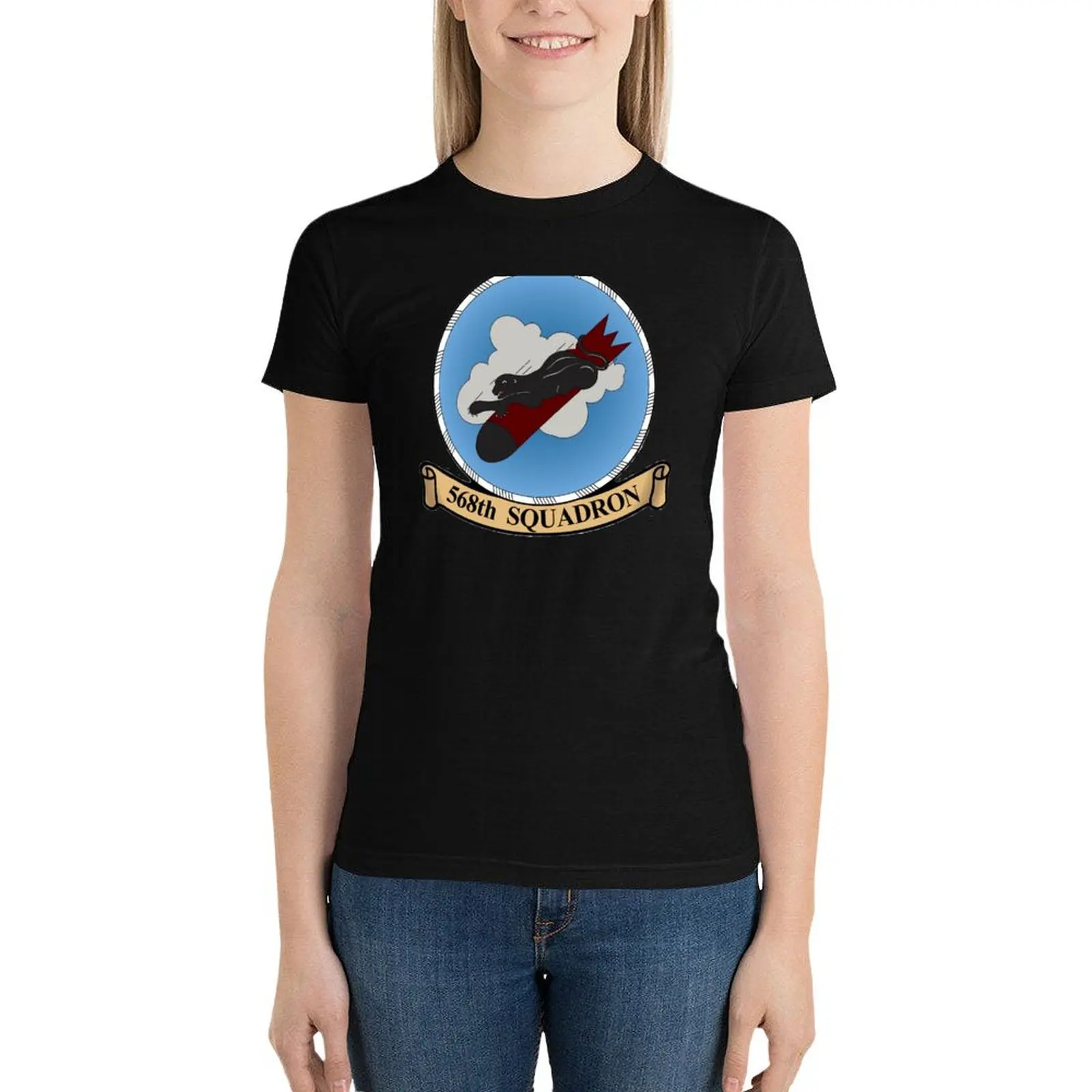 

568th Squadron Emblem T-Shirt Aesthetic clothing vintage clothes anime clothes t-shirt dress for Women graphic