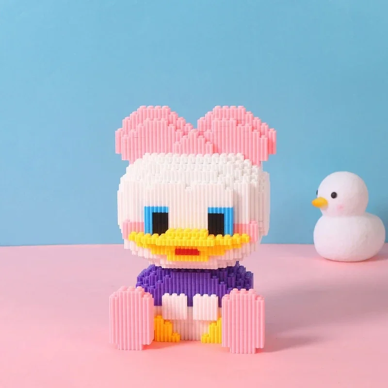 Décennie s de construction de la série Donald Duck, assemblage de petits jouets pour parents et enfants, cadeau d'ornement masculin et féminin, mignon