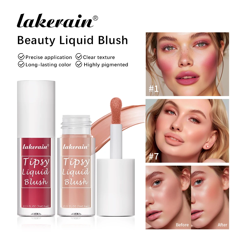 أحمر خدود سائل من Lakerain Beauty مقاوم للماء يدوم طويلاً، أحمر خدود للوجه، خفيف الوزن وعالي الصبغة، مستحضرات تجميل أحمر الخدود الطبيعية #2