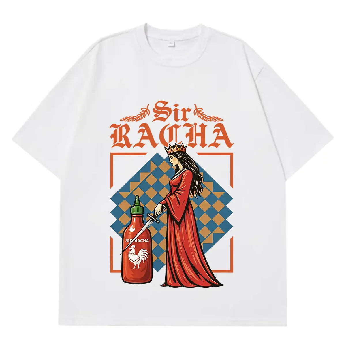 Sir Racha Funny Chili Sauce Graphic T-Shirt Men Women Clothing High Quality Casual Cotton Short Sleeve T-Shirts Fashion T Shirts