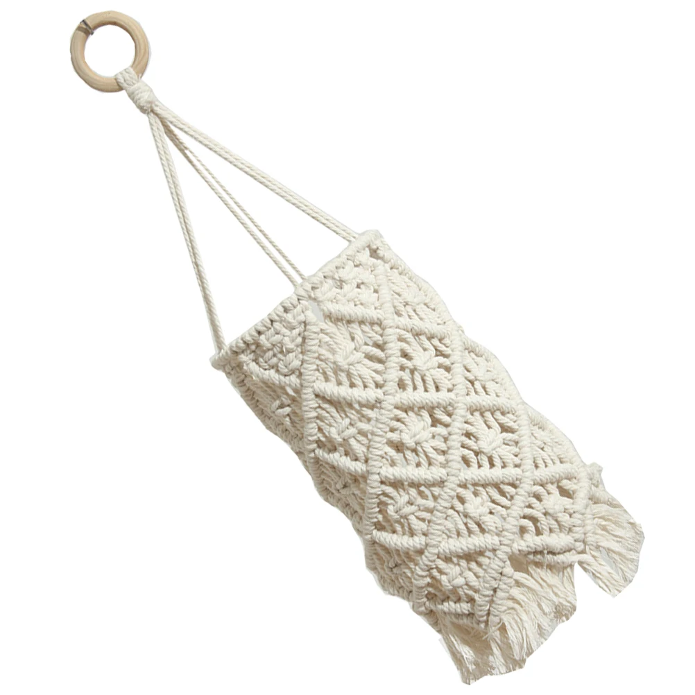 

Macrame Lamp Shade Bohemian Style Cotton Rope Handmade Light Cover Tassel Ceiling Wall Home Decor Stable Impact Resistant