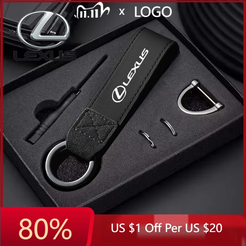 

2026 Hot Interior Stickers Leather Car Keychain Key Ring Chain Pendant Holder Gifts For Lexus GS F Sport 350 Ct200h Uvx 250h Nx