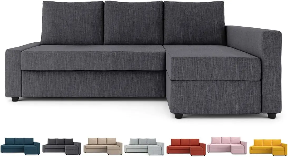 

Custom Fit Slipcover for IKEA Friheten Sofa with Chaise, Sectional Sofa Bed Cover, Dark Grey (Cover Only)