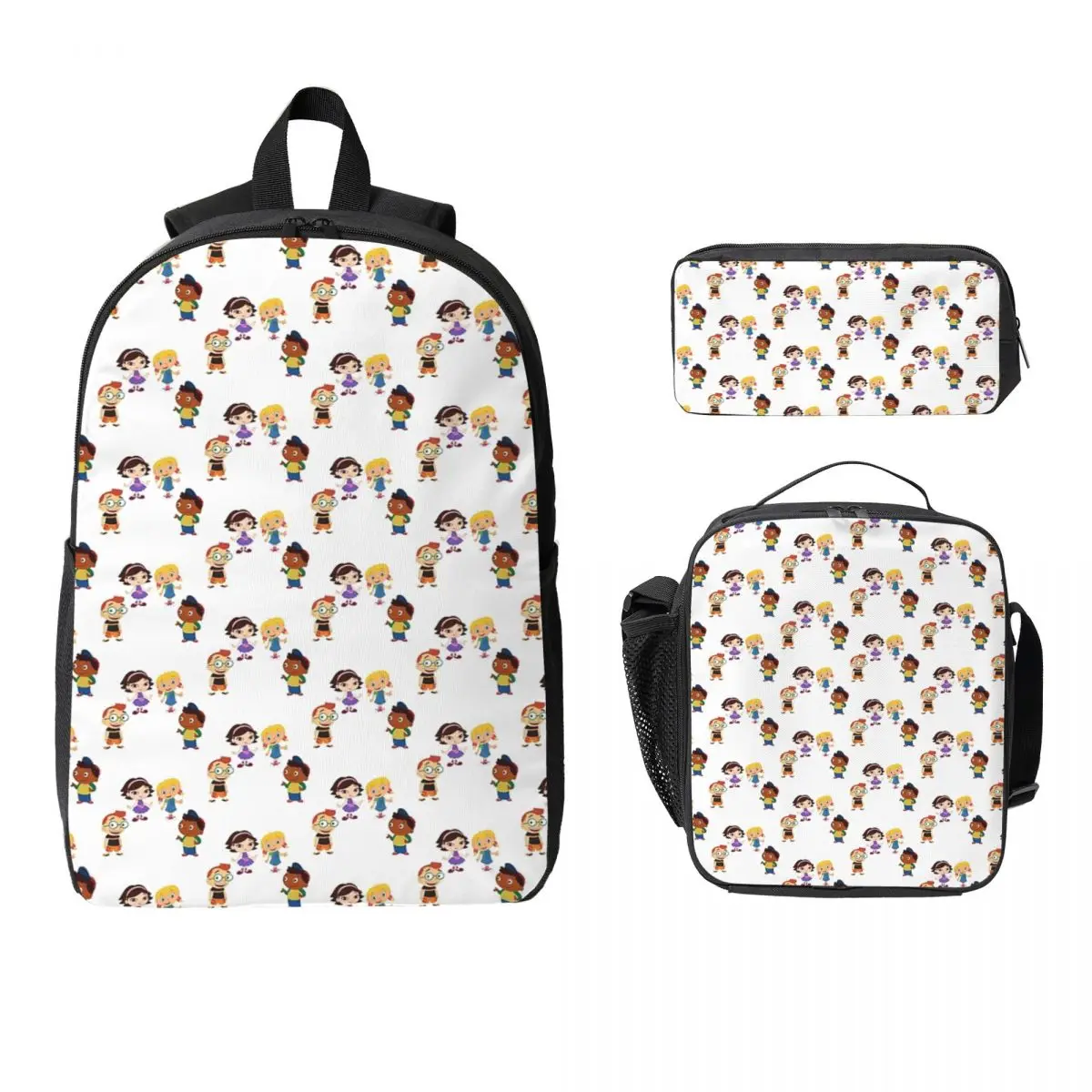 Little Einsteins Squad Happy Backpack Boys Girls BookBag School Bag Laptop Shoulder Bags 3ps Insulated Lunch Bag Pencil Case
