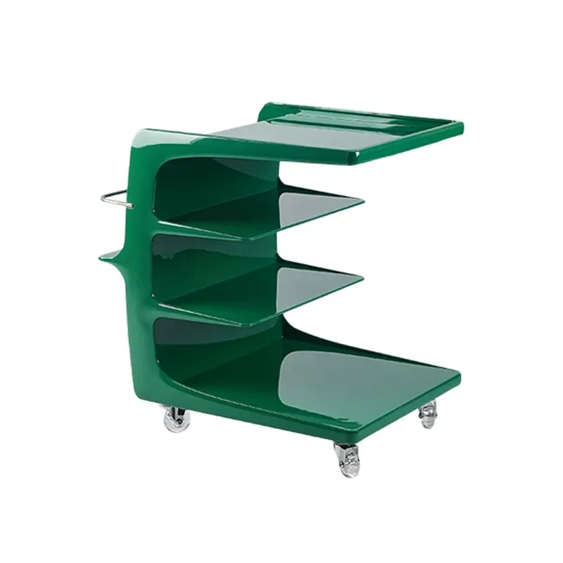 Cream Style Small Coffee Table with Wheels Movable Side Corner Storage Cabinet Modern Minimalist Sofa End Table for Living