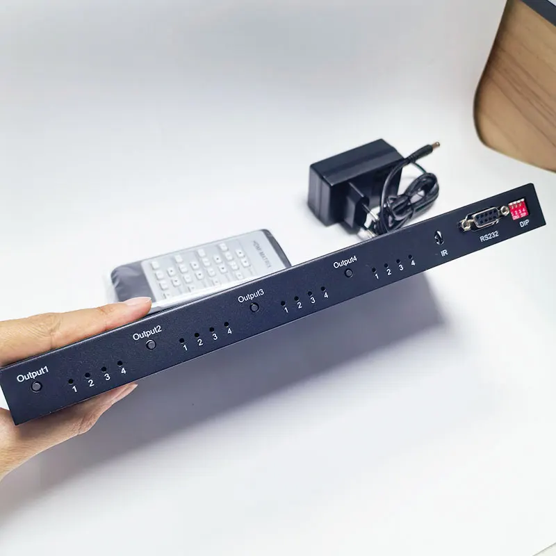 4K@60Hz 매트릭스 4X4 비디오 스위치 분배기, HDMI 매트릭스, 오디오 4 in 4 Out 1080p, 카메라 노트북 PC-TV Projecto