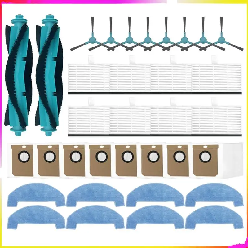 

M04K Replacement Parts Kit(34PCS) For Cecotec Conga 7690 Immortal Max Vacuum Cleaner- Main Brush, Side Brush, HEPA Filter, Mop C