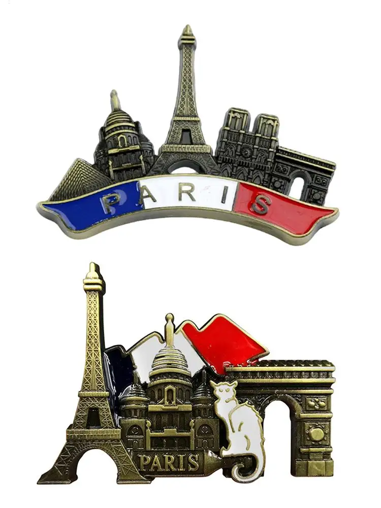 Paris Metal Fridge Magnets 3D stereo Resin Magnetic French Paris Refrigerator Sticker Tourist Souvenir Home Decoration Gifts