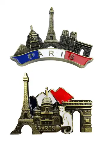 Paris Metal Fridge Magnets 3D stereo Resin Magnetic French Paris Refrigerator Sticker Tourist Souvenir Home Decoration Gifts