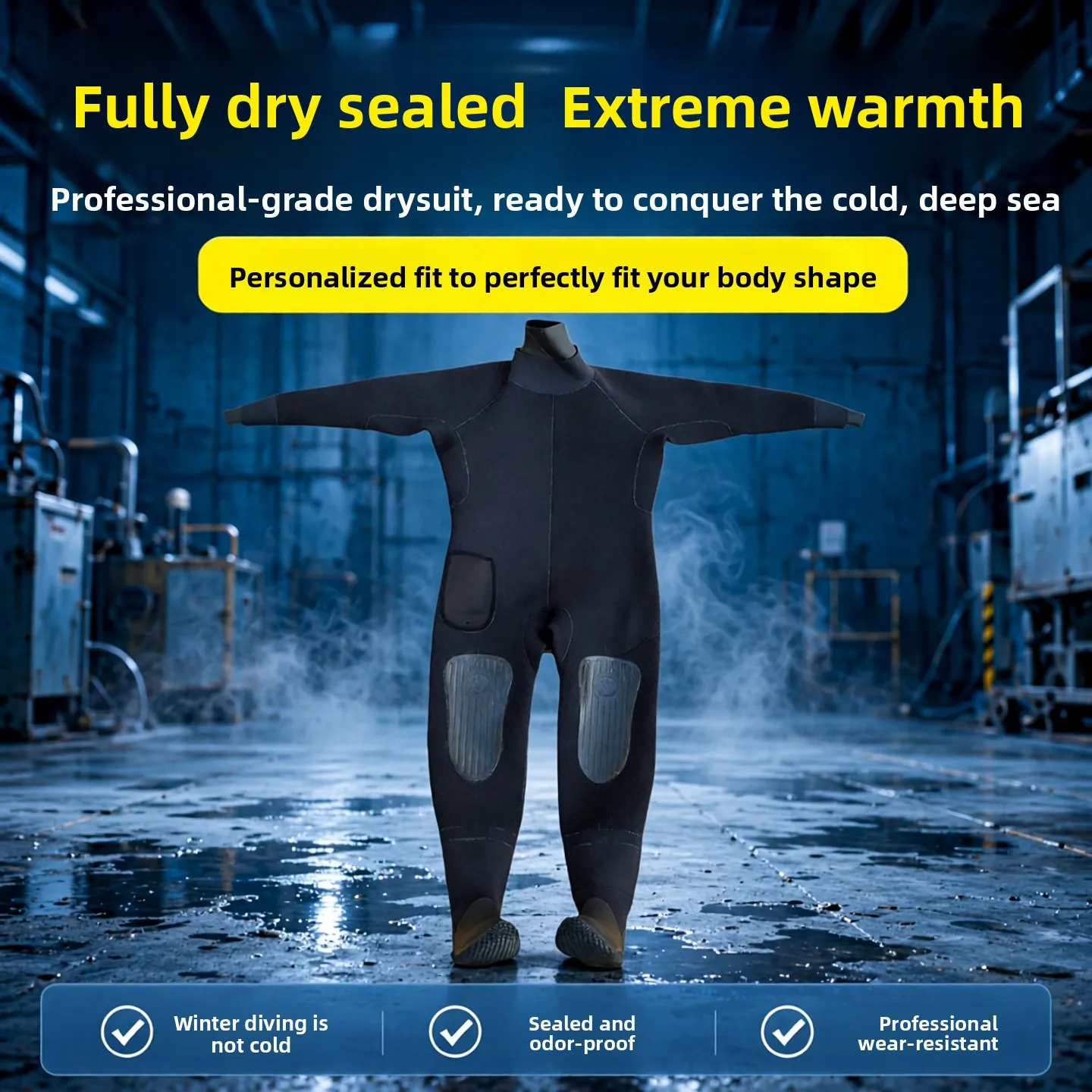 One-Piece Full Dry Suit – Waterproof Diving Suit for Scuba, Sewer & Municipal Engineering, Odor-Proof, Anti-Leak, Work & Rescue
