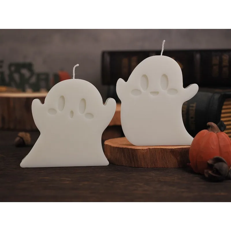 Cute Ghost Shape Silicone Mould 6Pcs Set Handmade Scented Candle Diffuser Mold DIY Craft Supplies Halloween Home Decor Gift
