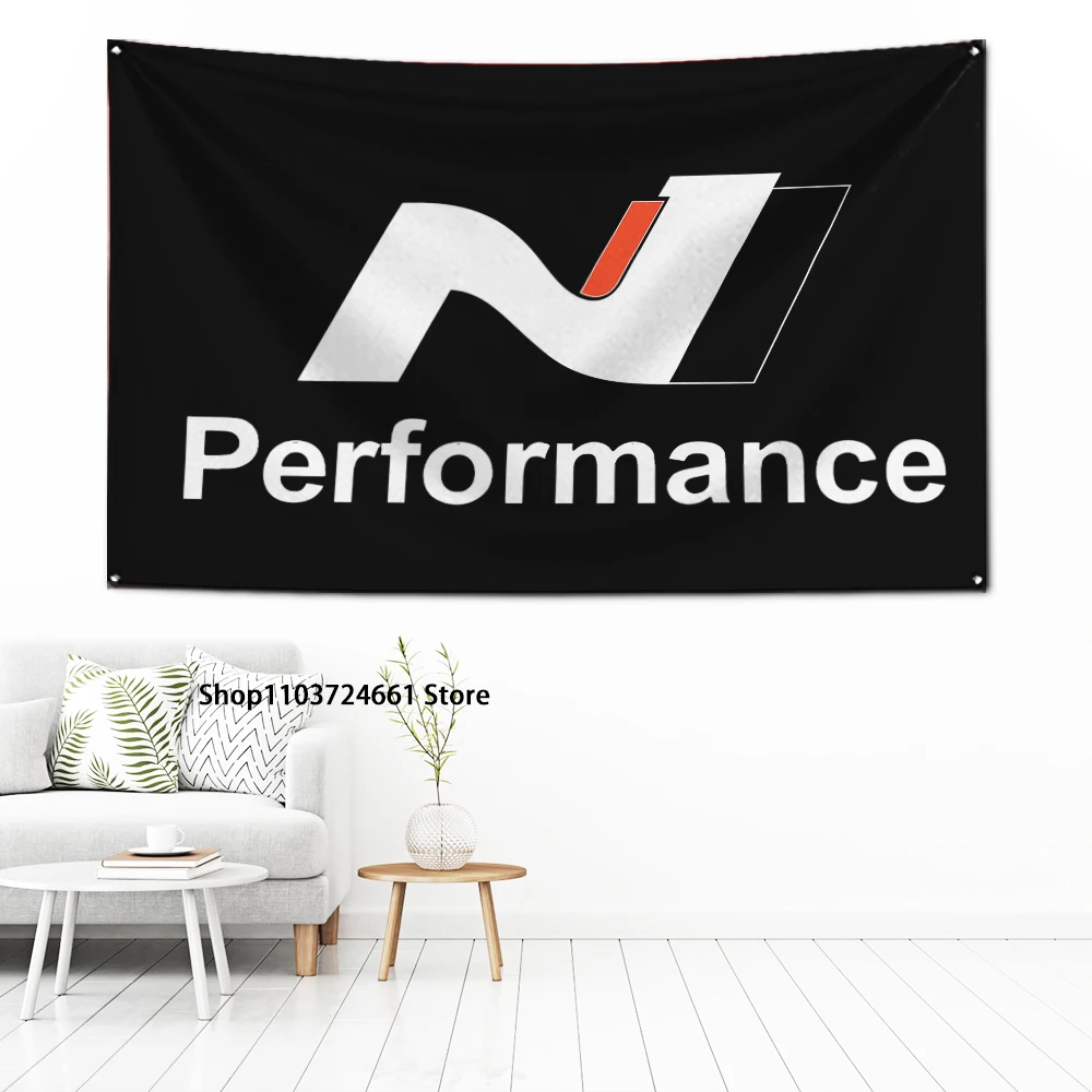 60x90cm N Performances Racing Car Flag Polyester Digital Printing Banner for Garage Wall Art Out Door Decoration