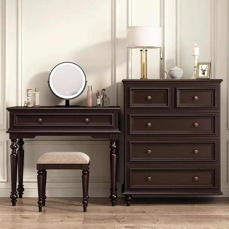 

Solid wood chest combination integrated makeup bed tail walnut storage cabinet bedroom
