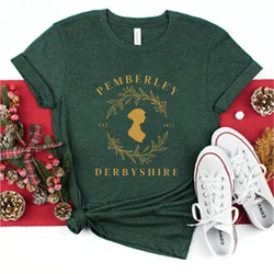 Reading T Shirt Pemberley T-Shirt Jane Austen Print Short Sleeve Shirt Bookish Shirts Dark Academia Clothing Librarian Tops