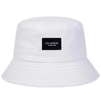 Unisex LOS ANGELES Letter Sticker Bucket Hats Fishermen Caps Outdoor Casual Cap Sunscreen Hat - Image 4