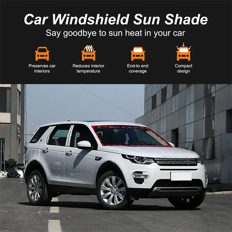 

For Land Rover Discovery Sport L550 2015-2022 Car Front Windshield Sun Protection Parasol Silver Tape Car Accessories 1 Pcs