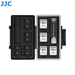 JJC Memory Card Case with Multifunctional Card Reader Water-Resistant Memory Card Wallet for16 MSD 8 SD Micro SD Card