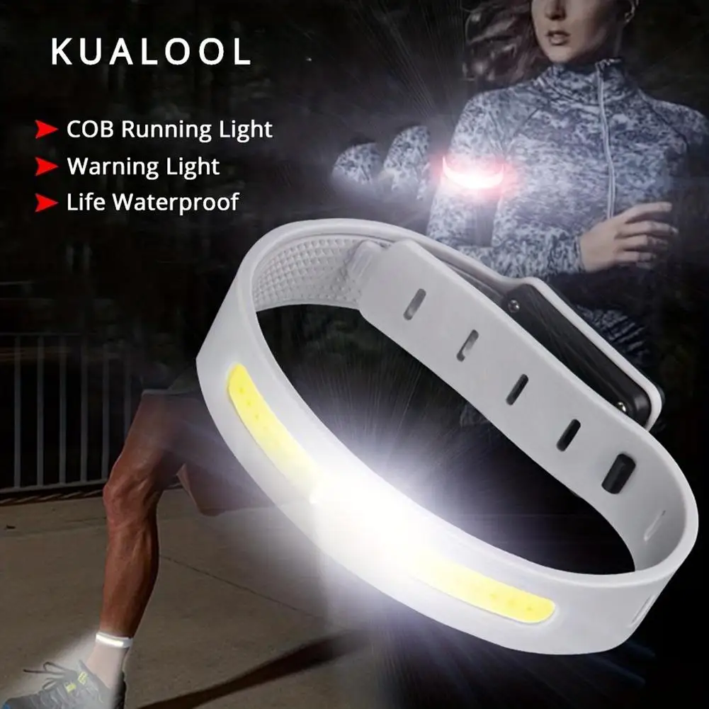USB Rechargeable Running Arm Light LED Safety Flash Light For Night Jogging, Cycling, Outdoor Sports Waterproof Wearable Lamp